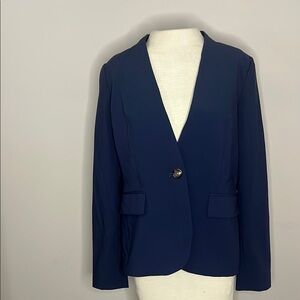 DKNY Navy Blue Single Button Blazer